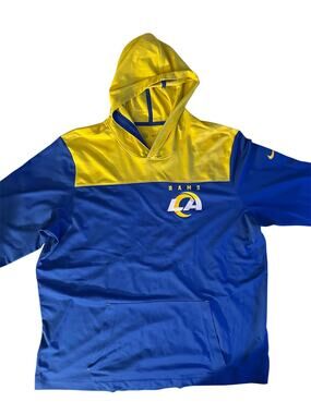 Nike Men's Los Angeles Rams Pullover Hoodie XXL Blue & Yellow